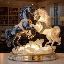 Load image into Gallery viewer, “Celebrate Your Love with a Touch of Elegance” - Luxury Horse Couple Light Box, Personalized Gift for Couples &amp; Horse Lovers Light Box PopCulturePrints
