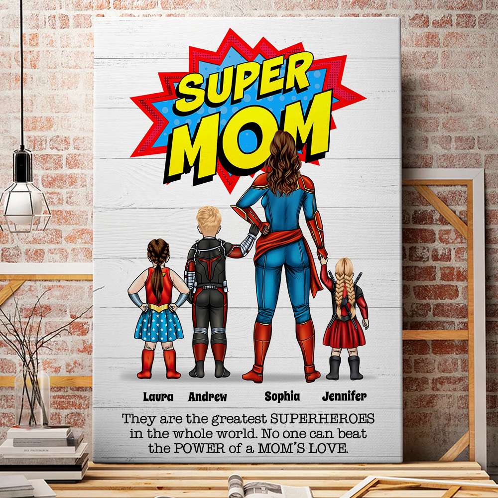 Custom Super Dad Canvas Print with Superhero Family Poster & Canvas PopCulturePrints