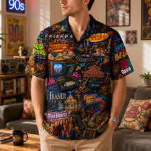 Load image into Gallery viewer, “Embrace the 90s Vibe” - Retro 90s Nostalgia Hawaiian Shirt - Personalized Gift for Fans, Friends, and Family
