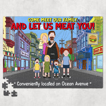 Load image into Gallery viewer, Personalized Family Jigsaw Puzzle - &#39;Come Meet Our Family and Let Us Meat You!&#39; Jigsaw Puzzles PopCulturePrints
