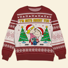 Load image into Gallery viewer, Personalized Christmas Ugly Sweater for Couples - &#39;I&#39;m Nuts About You&#39;
