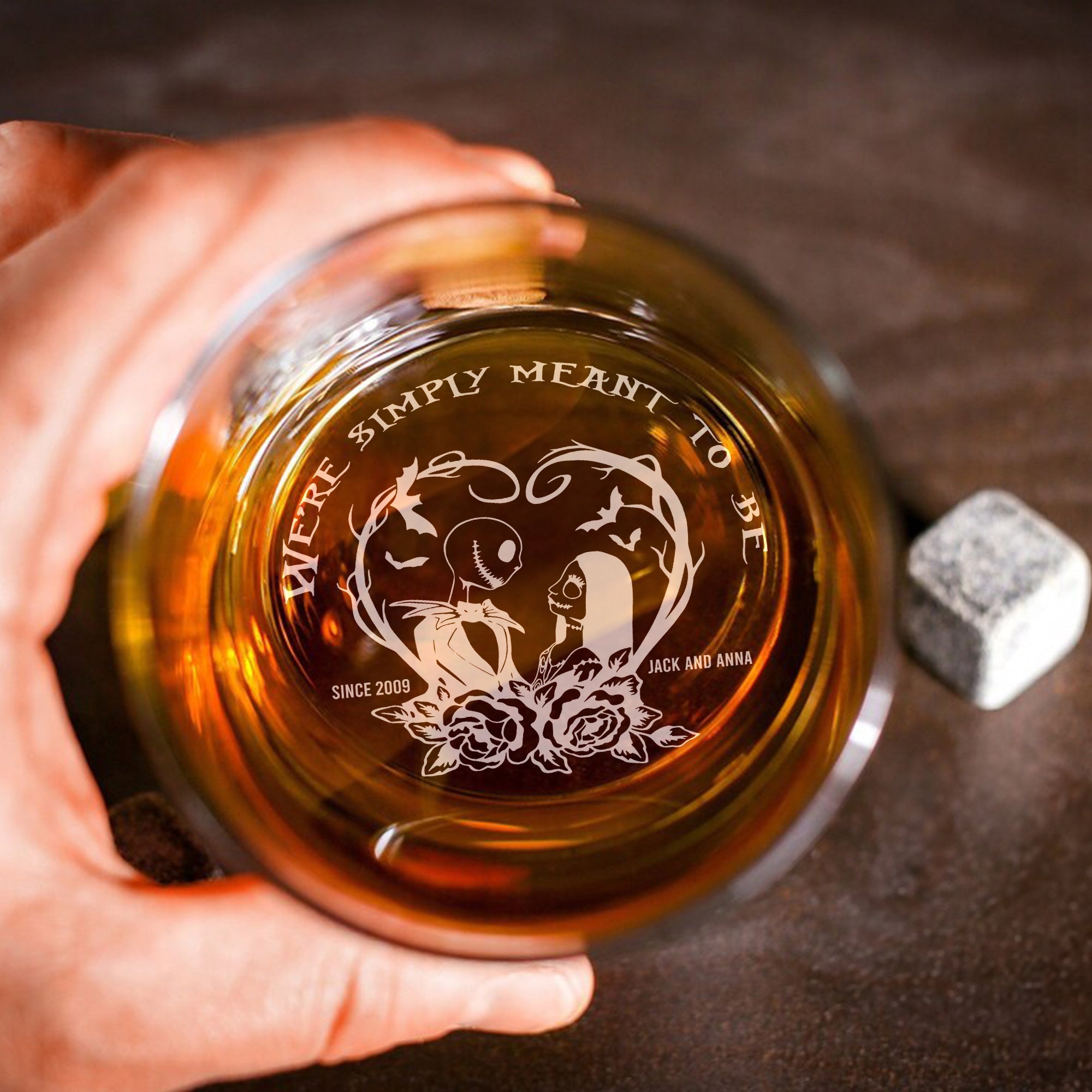 Personalized Engraved Whiskey Glass for Couples | Unique Valentine's Day Gifts Whiskey Glass PopCulturePrints