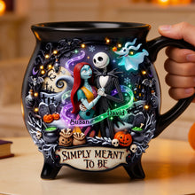 Load image into Gallery viewer, Simply Meant To Be – Gothic Couple Cauldron Mug - Personalized Gifts For Couples Cauldron Mug PopCulturePrints

