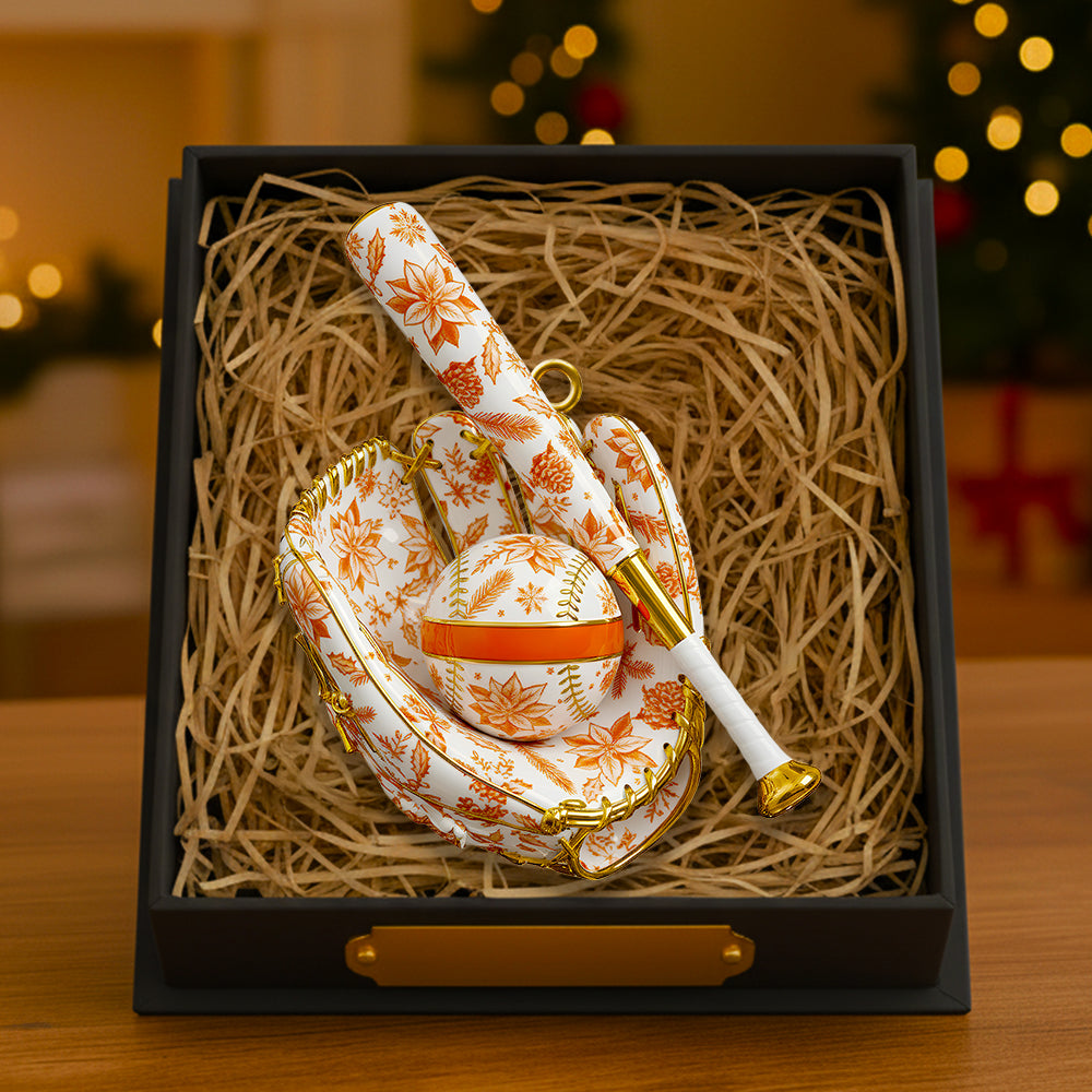"A Touch of Christmas for Baseball Lovers" - Personalized Baseball Themed Ornament - A Unique Gift for Sports Enthusiasts, Friends, and Family Ornament PopCulturePrints