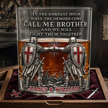 Load image into Gallery viewer, In the Darkest Hour, Call Me Brother - Personalized Round Glass for Brothers

