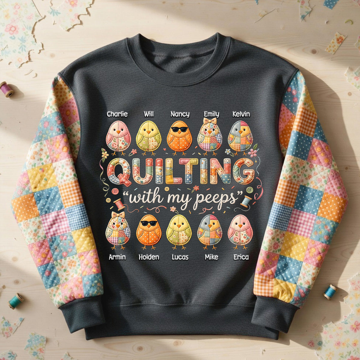 QUILTING 'With My Peeps' - Personalized Easter Gifts for Grandma AOP Products PopCulturePrints