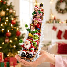 Load image into Gallery viewer, "Ride Into Joy!" - Nostalgia Sled Acrylic Ornament - Personalized Gift for Friends, Family, and Kids Ornament PopCulturePrints
