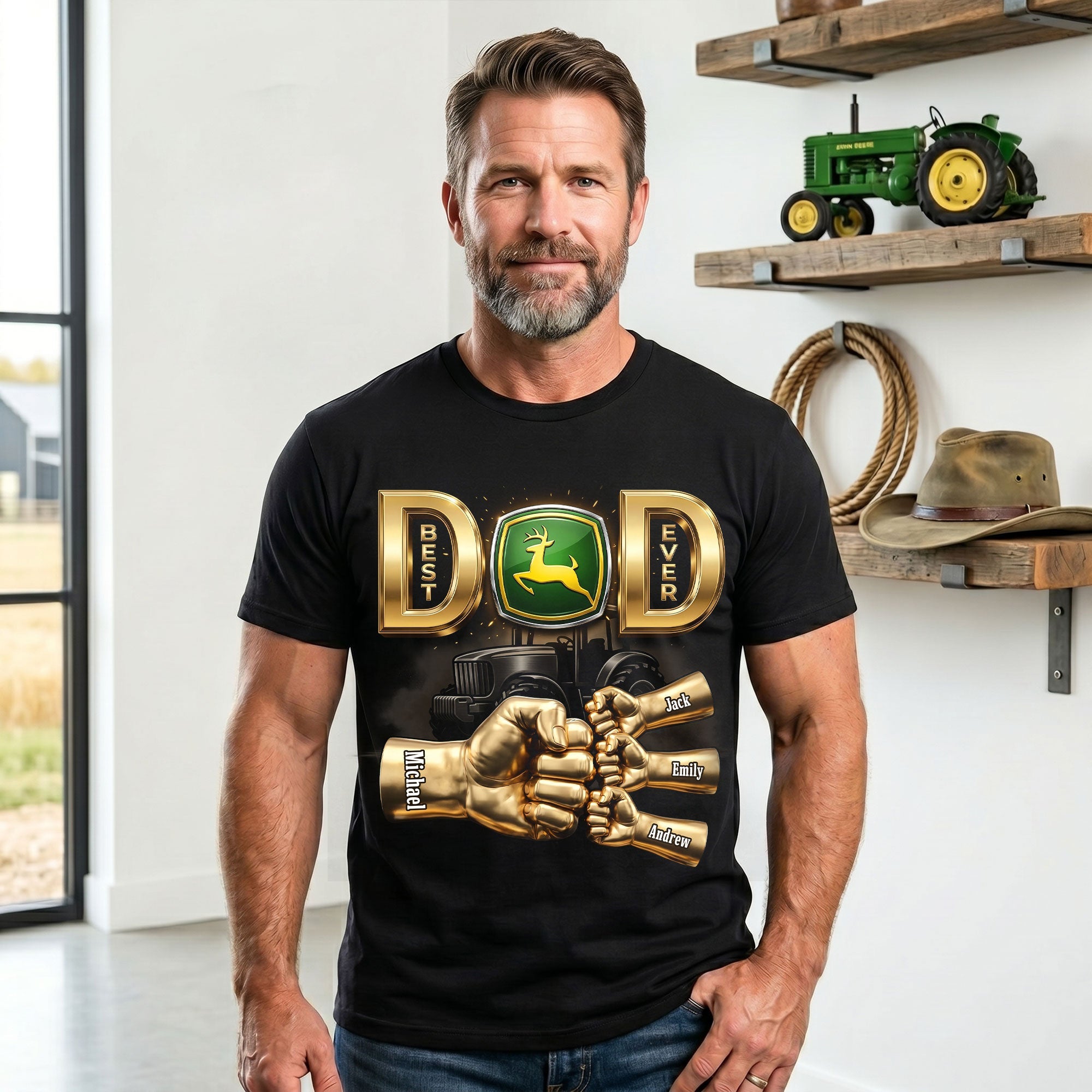 Best Farmer Dad Ever - Personalized Shirt for Dads Who Love Farming Shirts PopCulturePrints