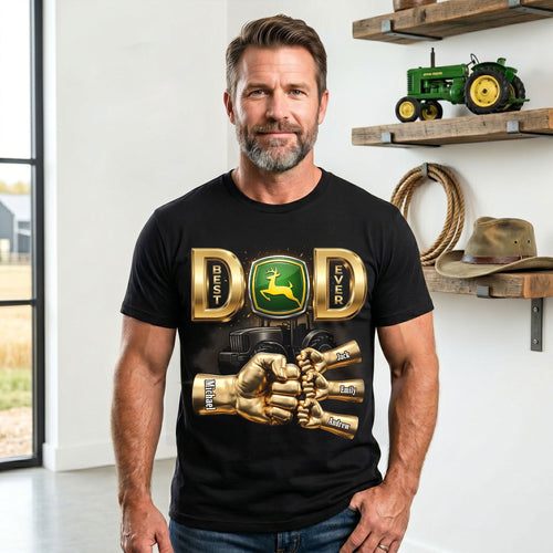 Best Farmer Dad Ever - Personalized Shirt for Dads Who Love Farming Shirts PopCulturePrints