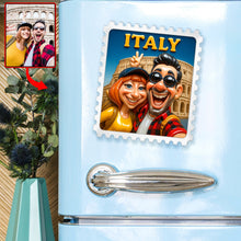 Load image into Gallery viewer, Capture Your Love: Travel Memories Acrylic Fridge Magnet – Personalized Gift for Couples Fridge Magnet PopCulturePrints
