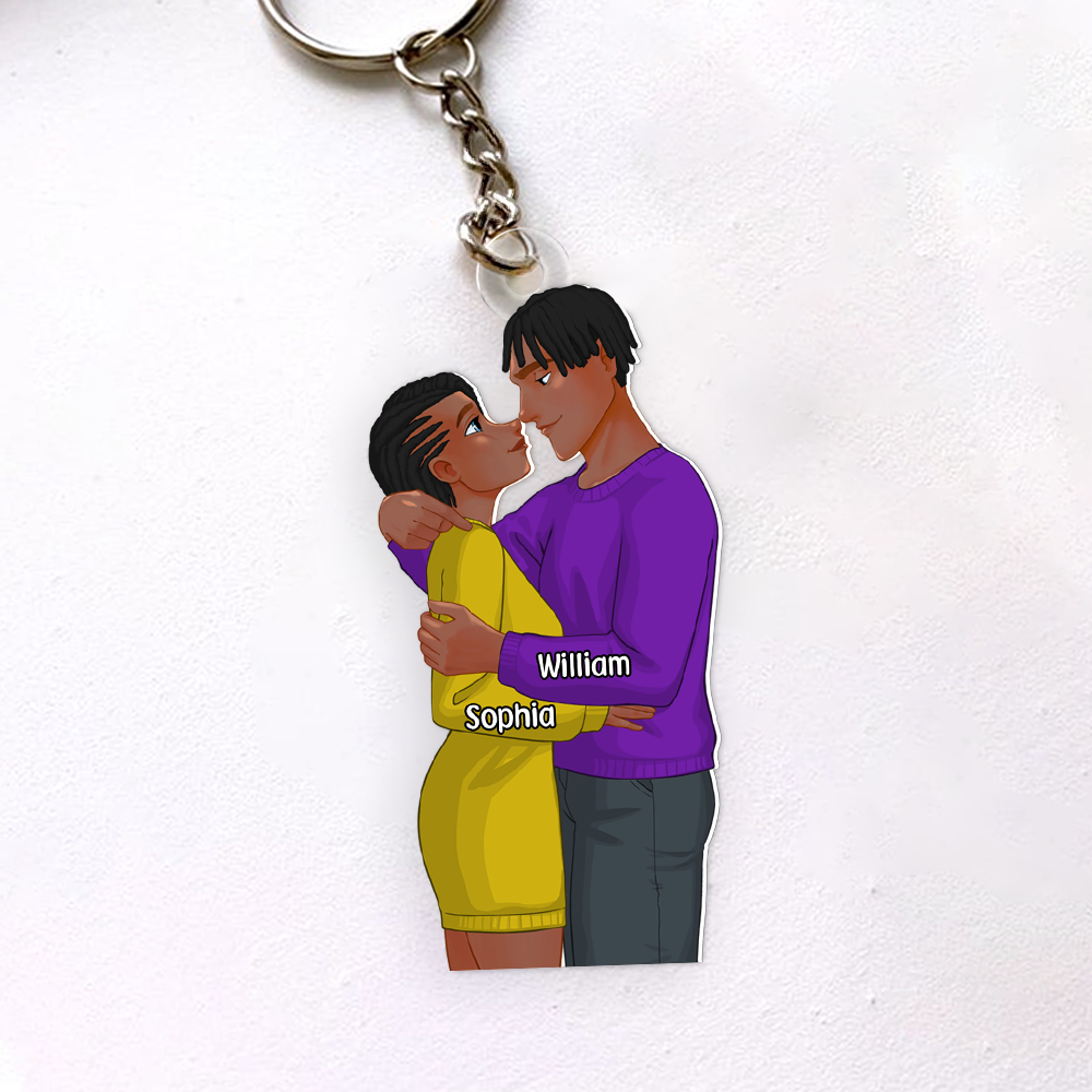Personalized Romantic Couple Keychain - Customizable Gift for Loved Ones Keychains PopCulturePrints