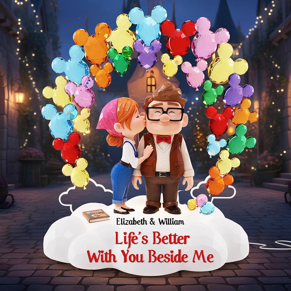 Life's Better With You Beside Me - Personalized Acrylic Light Box for Couples Light Box PopCulturePrints