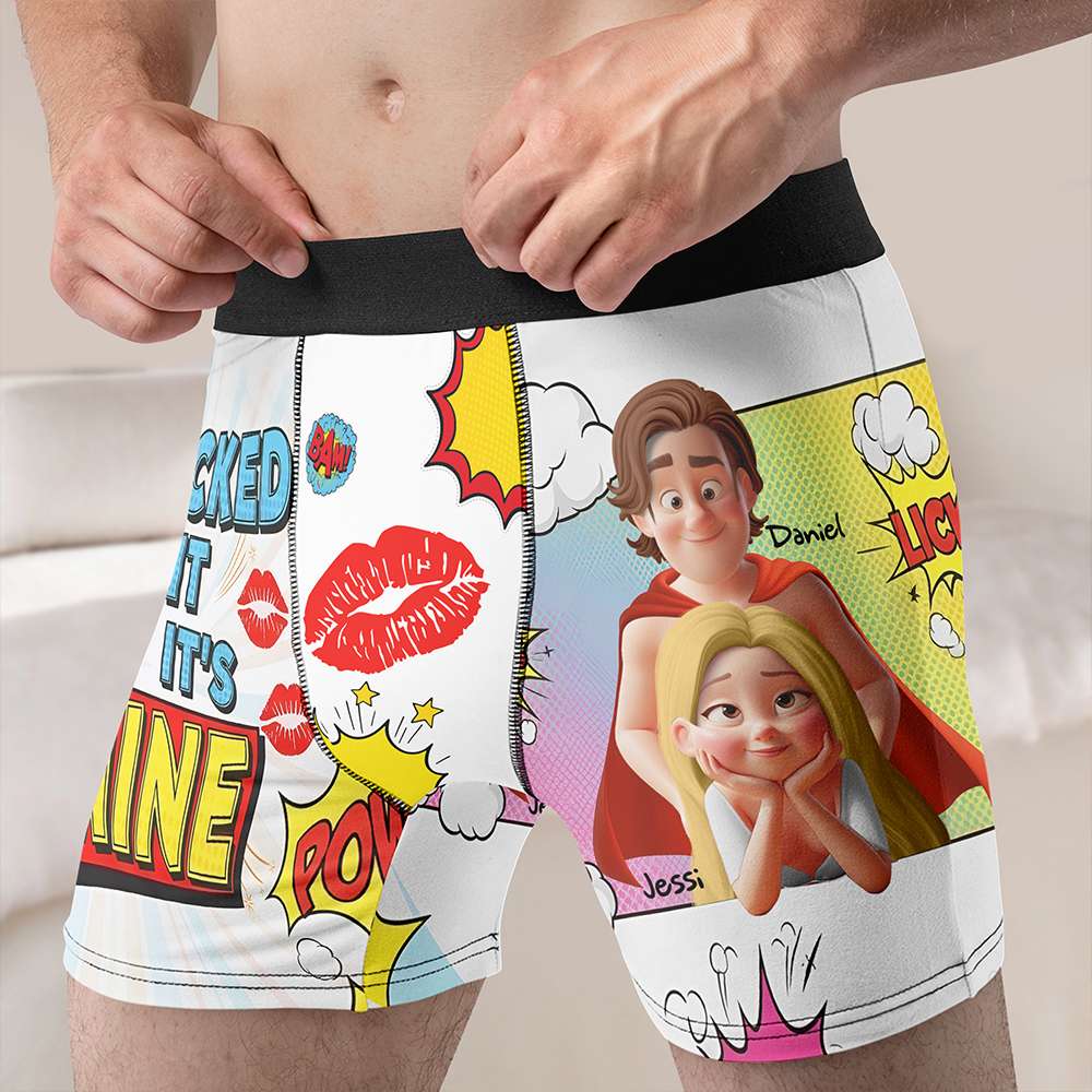 I Licked It So It's Mine - Personalized Spicy Couple Men's Boxers Boxer Briefs PopCulturePrints