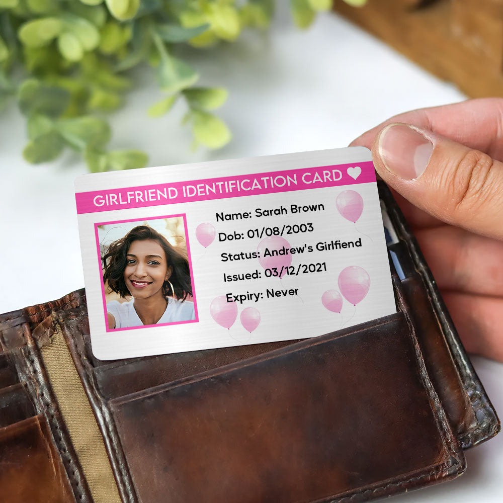 Personalized Boyfriend Identification Card Gift Wallet Card PopCulturePrints