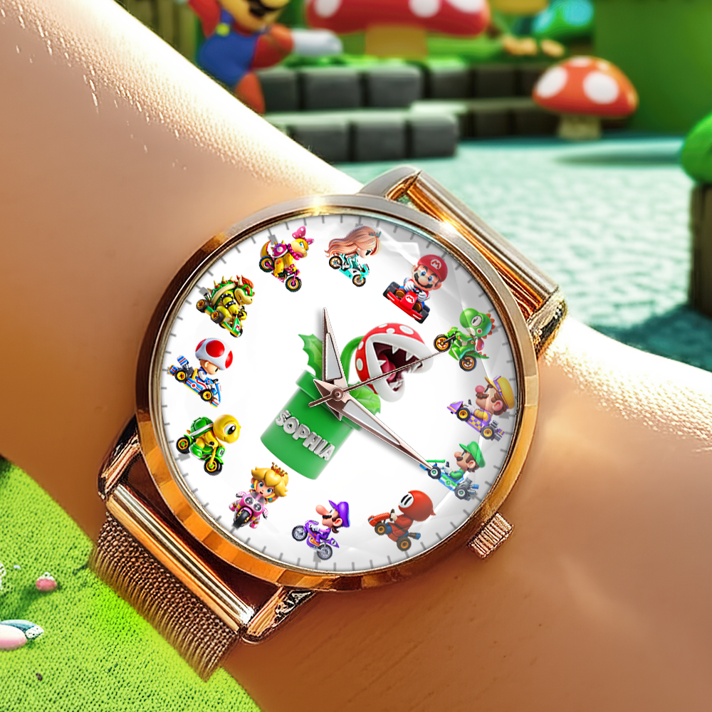 Rev Up Your Style: Custom Racing Game Mesh Strap Quartz Watch - Perfect Gift for Gamers Quartz Watch PopCulturePrints