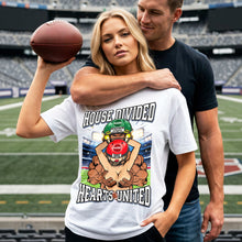 Load image into Gallery viewer, “House Divided, Hearts United” – Funny Couple Sport Shirt - Personalized Gift for Couples
