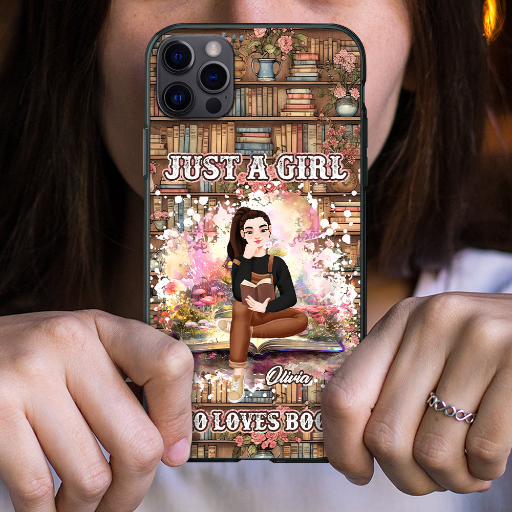 Customizable Phone Case for Book Lovers - Just a Girl Who Loves Books Phone Case PopCulturePrints