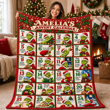 Load image into Gallery viewer, "Make This Holiday Season Merry and Bright" - Funny Christmas Advent Calendar Blanket, Personalized Gift for Family and Friends
