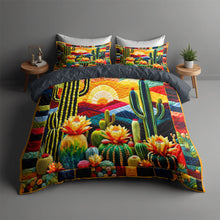 Load image into Gallery viewer, Vibrant Cactus Quilt Bed Set Blanket PopCulturePrints
