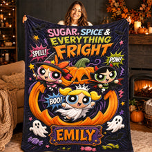 Load image into Gallery viewer, "Spook-tacular Fun!" - Cute But Spooky Club Blanket - Personalized Halloween Gift for Girls Blanket PopCulturePrints
