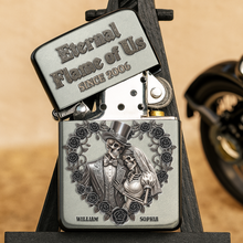 Load image into Gallery viewer, “An Eternal Bond” - Personalized Eternal Flame of Us Skull Couple Lighter - Unique Gift for Couples Lighter PopCulturePrints
