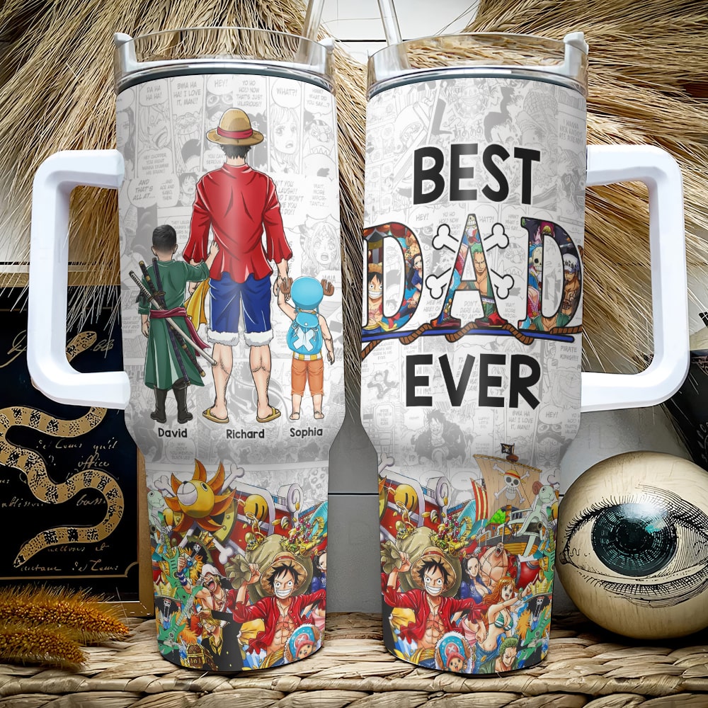 Custom Anime-Themed Tumbler - Best Dad Ever Tumbler Cup PopCulturePrints