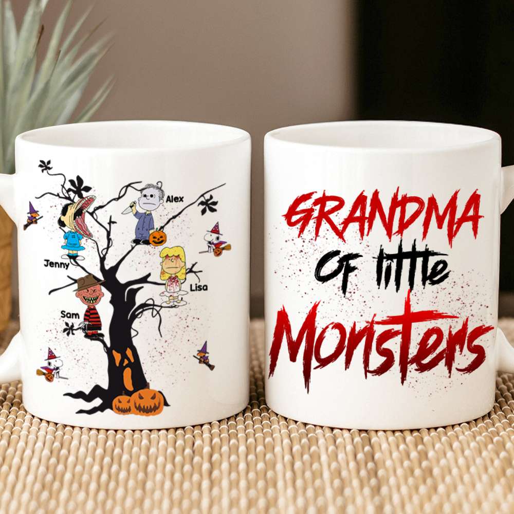 Personalized Horror Kids Mug for Grandma - Grandma of Little Monsters