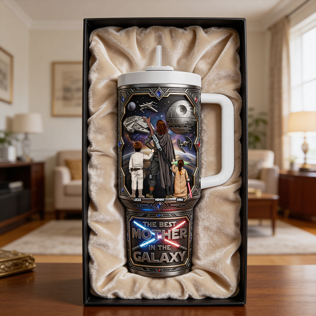 The Best Mother In The Galaxy - Legendary Mom Of The Universe Tumbler - Personalized Gift for Mom Tumbler Cup PopCulturePrints