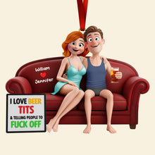 Load image into Gallery viewer, Naughty Couple Christmas Ornament - Personalized Gift for Couples Who Love Fun Ornament PopCulturePrints
