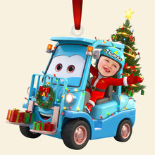 Load image into Gallery viewer, &quot;Zooming into Christmas Fun!&quot; - Personalized Racing Kids Christmas Ornament - Custom Photo Gift for Kids &amp; Families Ornament PopCulturePrints
