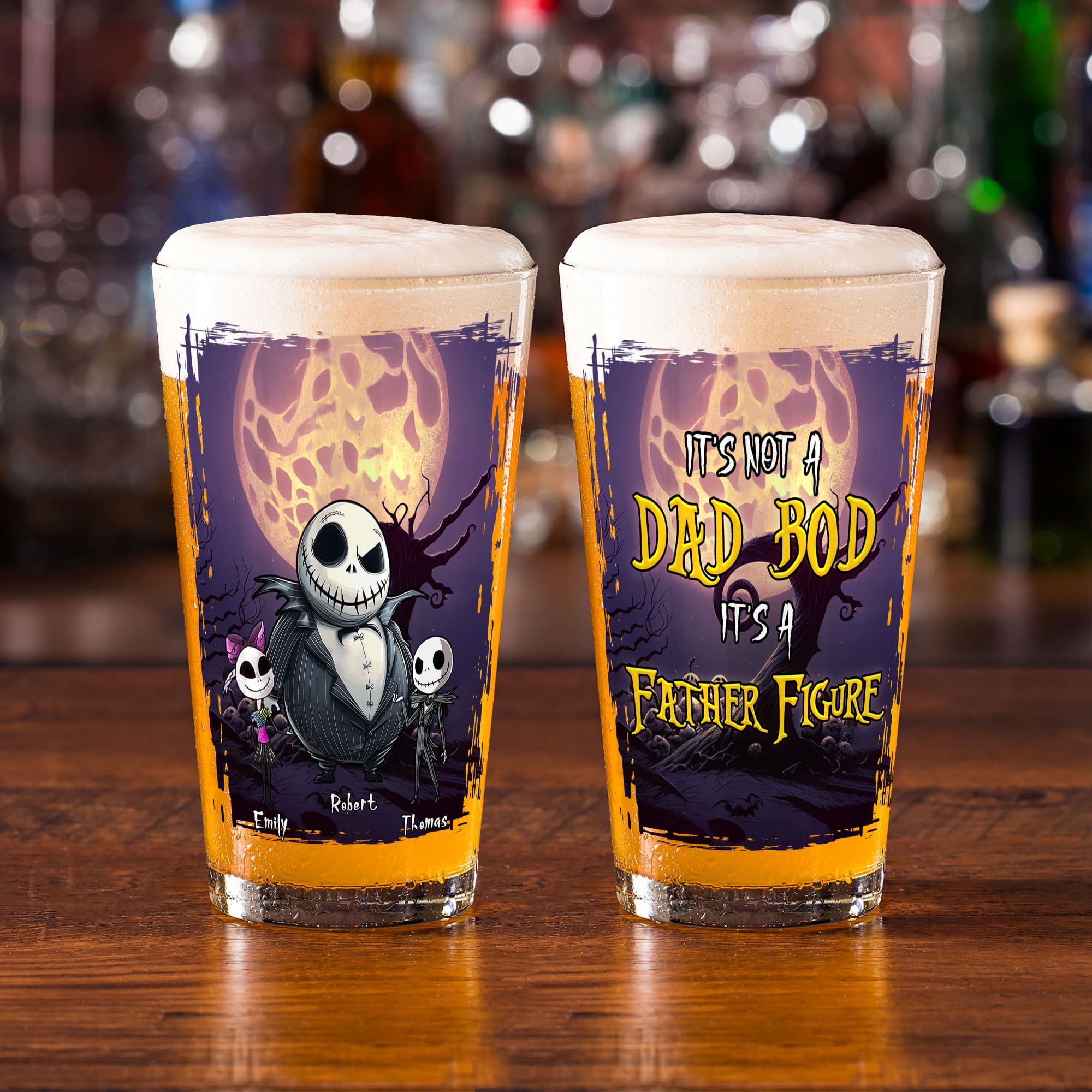 Personalized Father Figure Beer Glass - Pop Culture Gift for Dad Beer Glasses PopCulturePrints