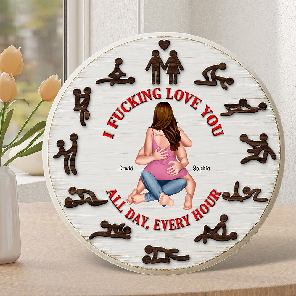 I F***ing Love You - Personalized Naughty Couple Plaque Shaped Plaques PopCulturePrints