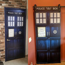 Load image into Gallery viewer, Police Box Themed Door Cover for Movie Fans - Custom Print Door Covers PopCulturePrints
