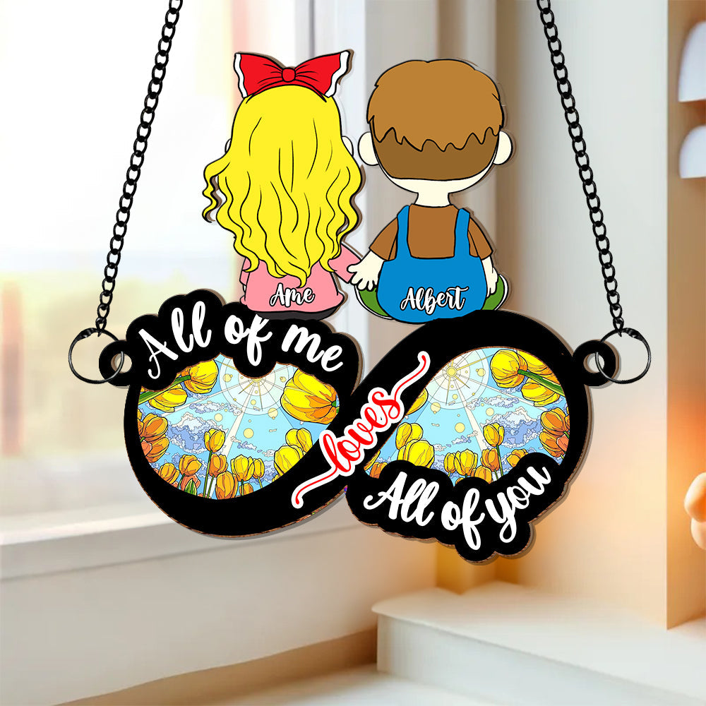 Personalized Suncatcher Ornament for Couples - All of Me Loves All of You Suncatcher PopCulturePrints