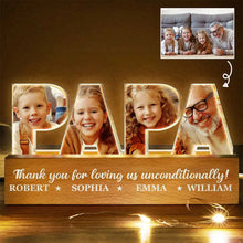 Load image into Gallery viewer, Thank You, Papa! Personalized Custom LED Light - Perfect Gift for Grandpa, Father&#39;s Day, Birthdays Custom Shaped LED Light PopCulturePrints
