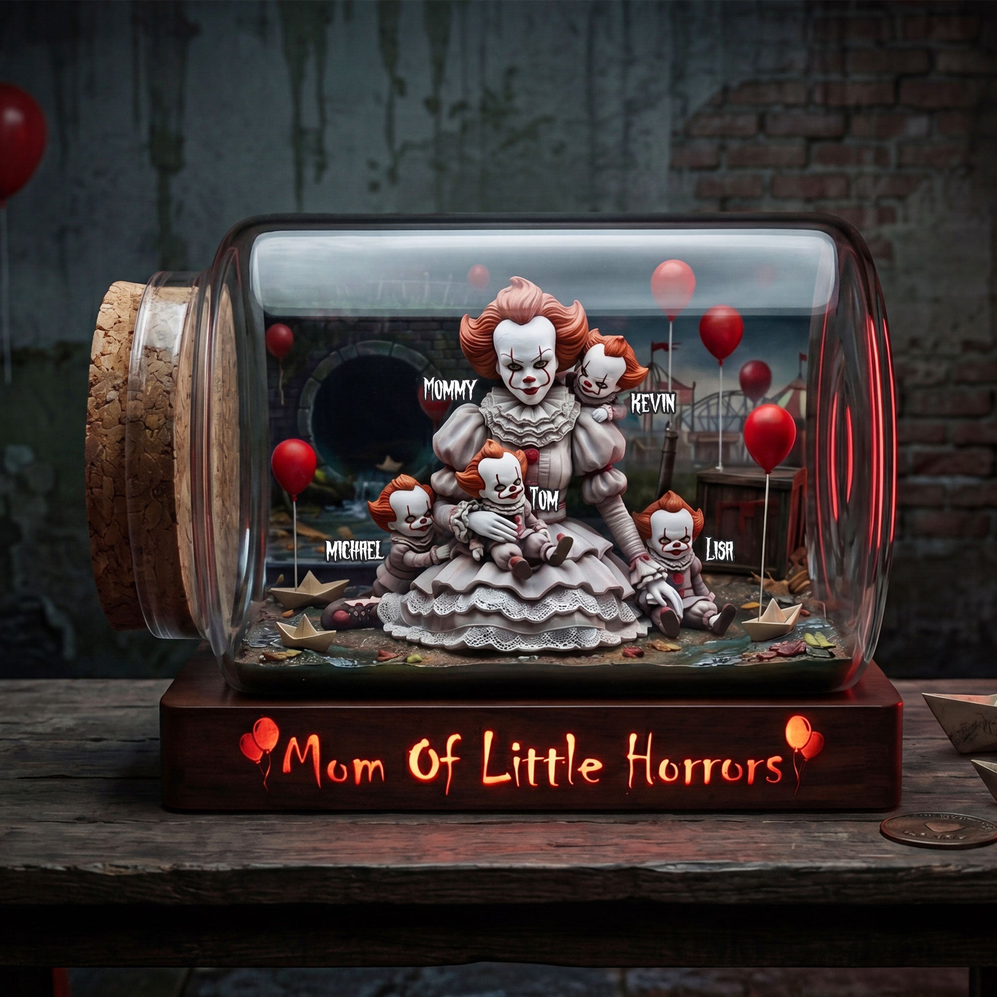 “Mom Of Little Horrors” – Personalized Acrylic Plaque Gift For Moms and Grandmas Shaped Plaques PopCulturePrints