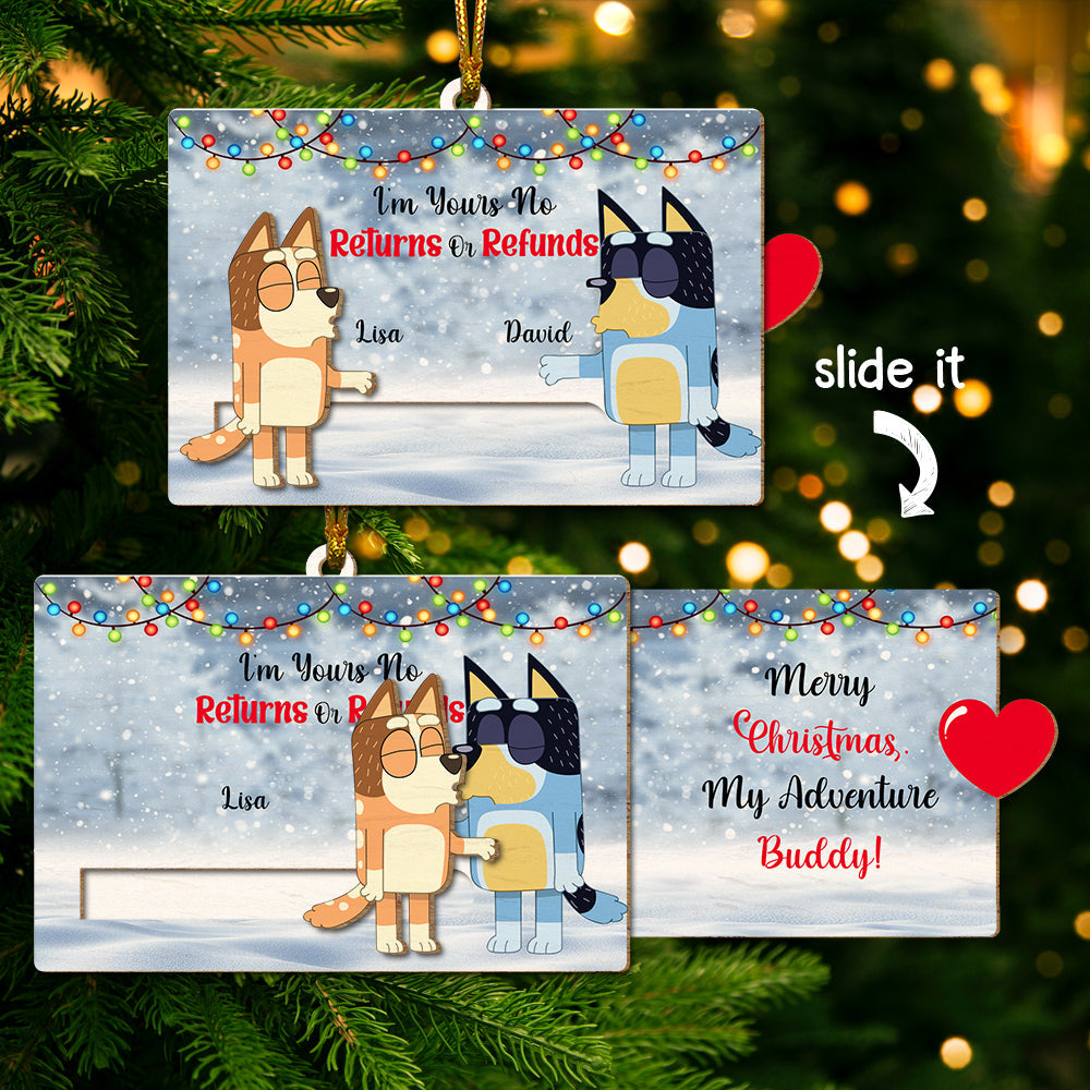 Personalized Christmas Wooden Ornament for Couples - Adventure Buddy