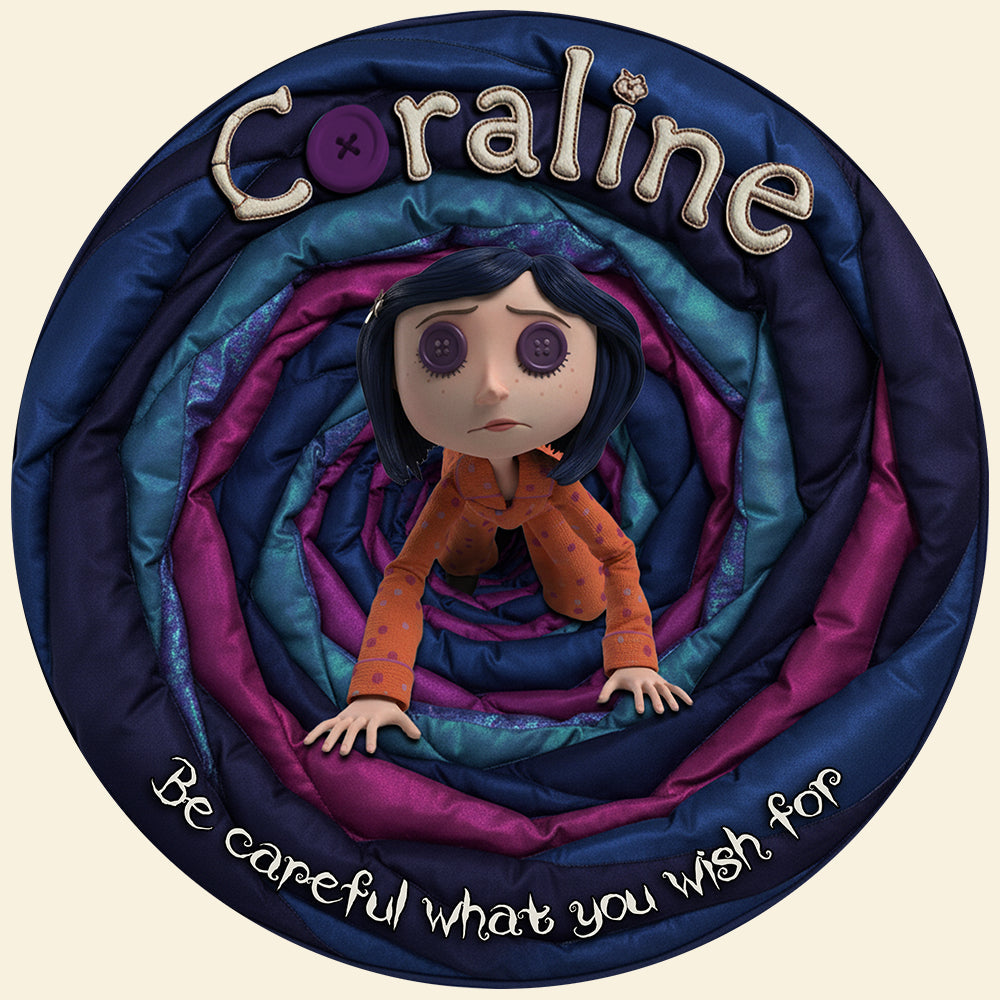 “Be Careful What You Wish For” - Personalized Quilted Round Mat for Horror Fans Doormat PopCulturePrints