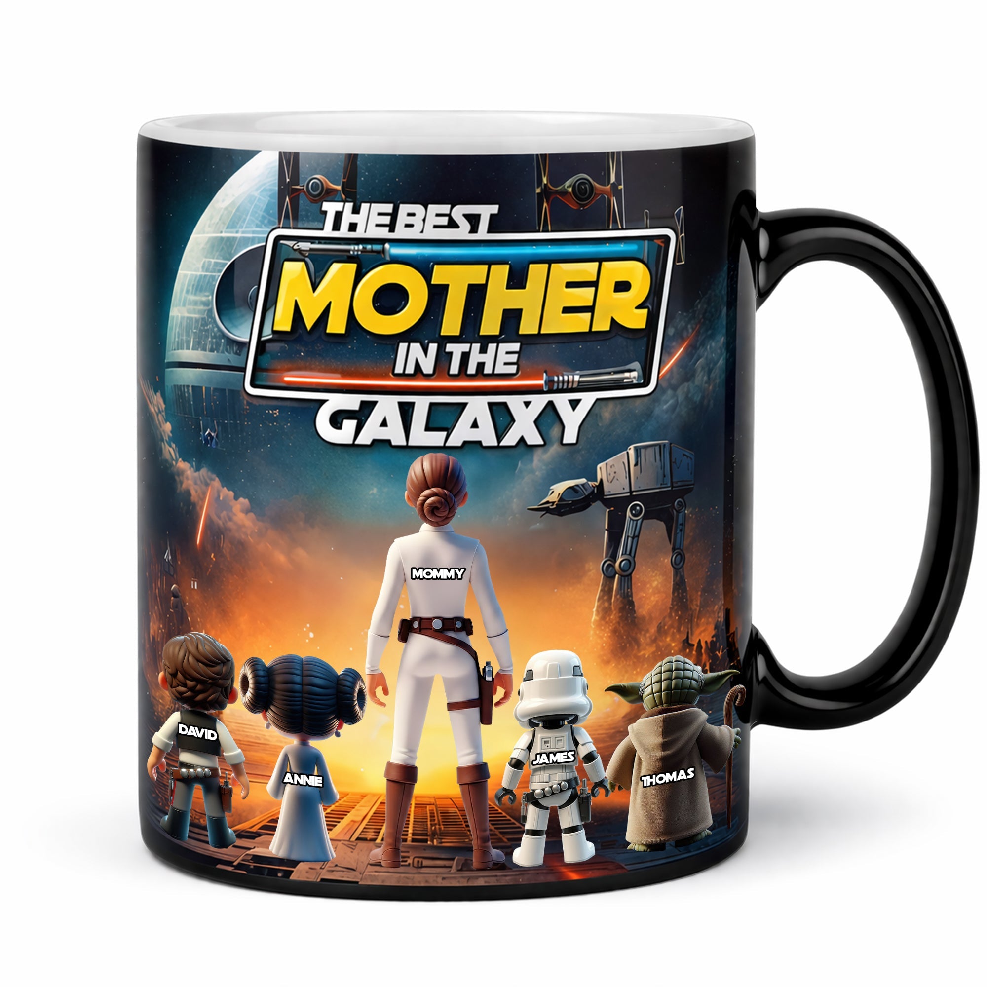 The Best Mother in the Galaxy - Personalized Magic Coffee Mug for Mom and Kids Coffee Mug PopCulturePrints