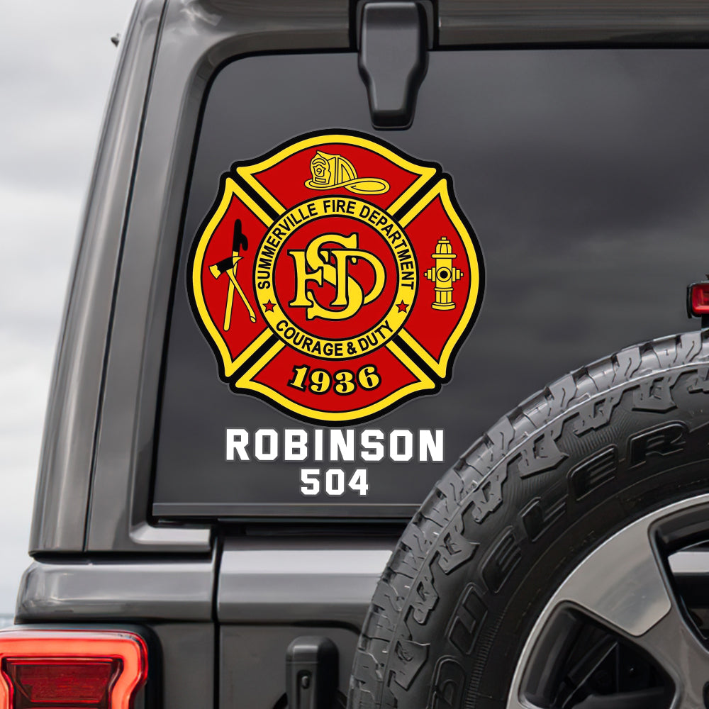 Personalized Richmond Fire Department Car Window Decal