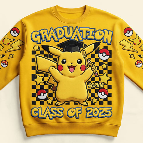 Celebrate Your Achievement - Class Of 2025 Graduation Sweatshirt - Personalized Gift for Graduates AOP Products PopCulturePrints