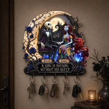 Load image into Gallery viewer, A King Is Nothing Without His Queen - Gothic Royal Couple Acrylic Key Hanger - Personalized Gift for Couples
