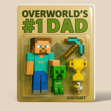 Load image into Gallery viewer, &quot;Overworld&#39;s #1 Dad&quot; - Personalized Block Game Fans Acrylic Plaque - Gift for Dads, Grandpas &amp; More! Shaped Plaques PopCulturePrints
