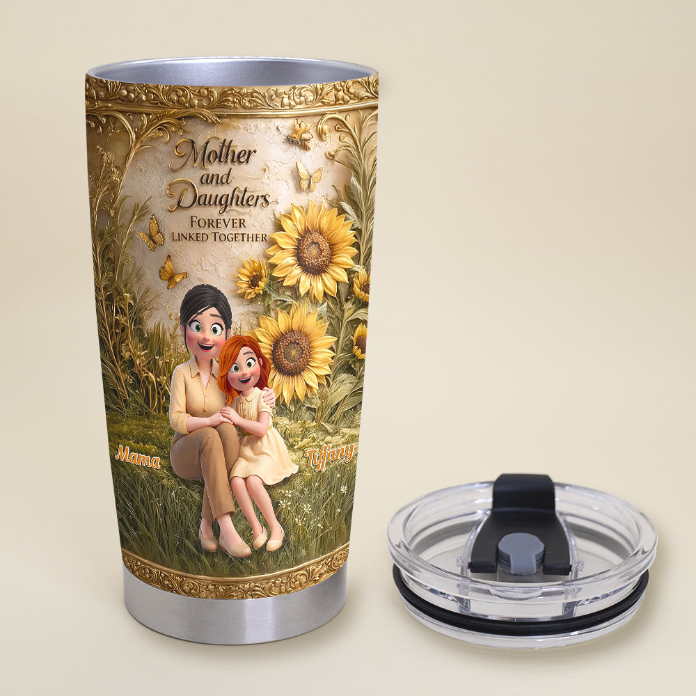 Forever Linked Mom & Daughter Tumbler - A Personalized Gift for Moms and Daughters Tumbler Cup PopCulturePrints