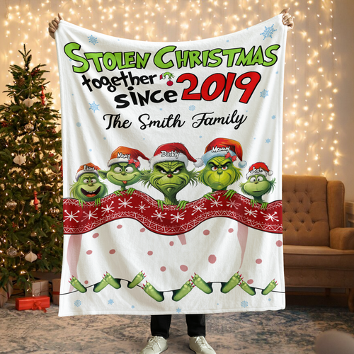Custom Christmas Family Blanket - Stolen Christmas Together Design Blanket PopCulturePrints