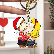 Load image into Gallery viewer, Personalized Christmas Keychain for Couples - Custom Names | Valentine&#39;s Day Gifts Keychains PopCulturePrints
