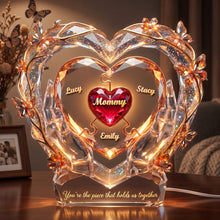 Load image into Gallery viewer, "You're the piece that holds us together" - Personalized Mommy Heart Lightbox Gift for Mom, Grandma, and Loved Ones Light Box PopCulturePrints
