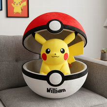 Load image into Gallery viewer, Catch the Fun! Personalized Pikachu Shape Pillow - Perfect Gifts for Kids and Pokémon Fans Pillow PopCulturePrints
