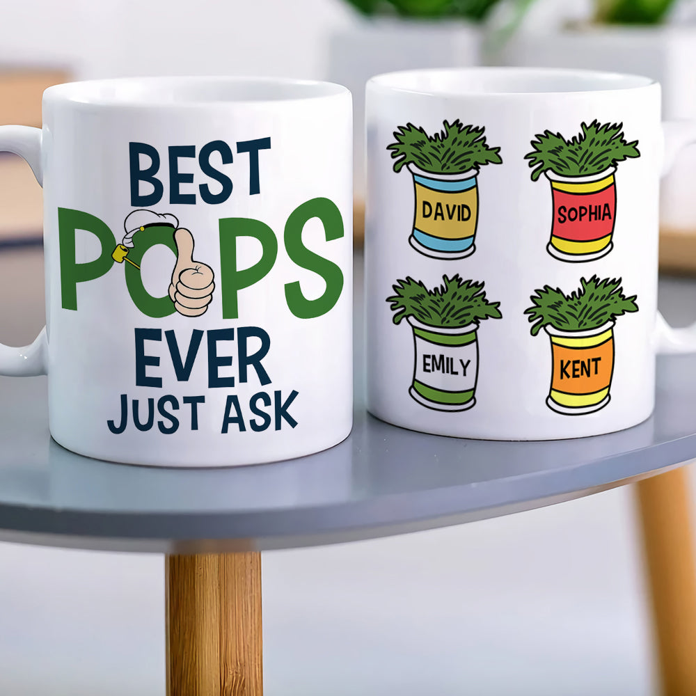 Best Pops Ever Personalized Coffee Mug - Custom Gift for Grandpa Coffee Mug PopCulturePrints