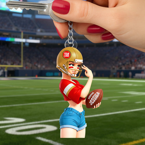 Sassy Sporty Girl Acrylic Keychain - Personalized Gift For Sport Lovers 01HULU120126 Keychains PopCulturePrints